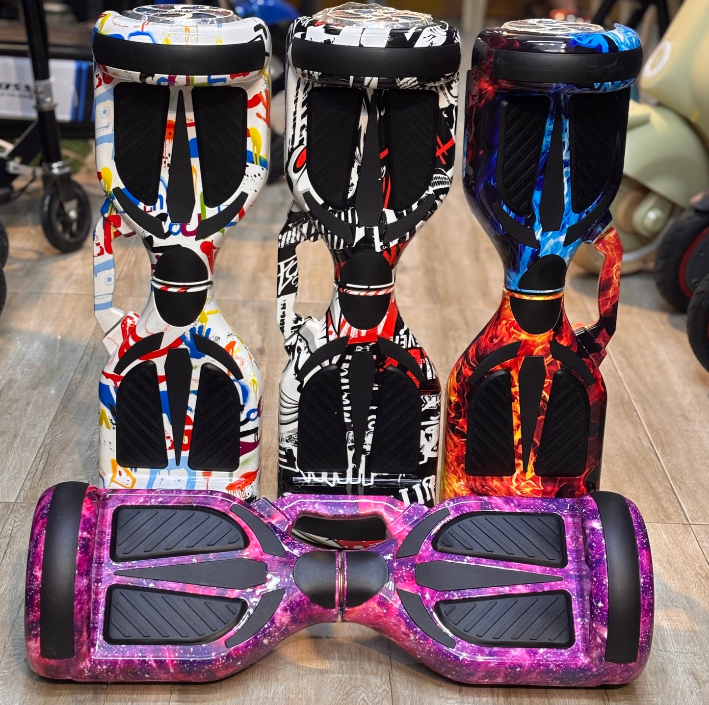 TOYSNRIDES 6.5-Inch Self-Balancing Hoverboard with Bluetooth and LED Lights in action