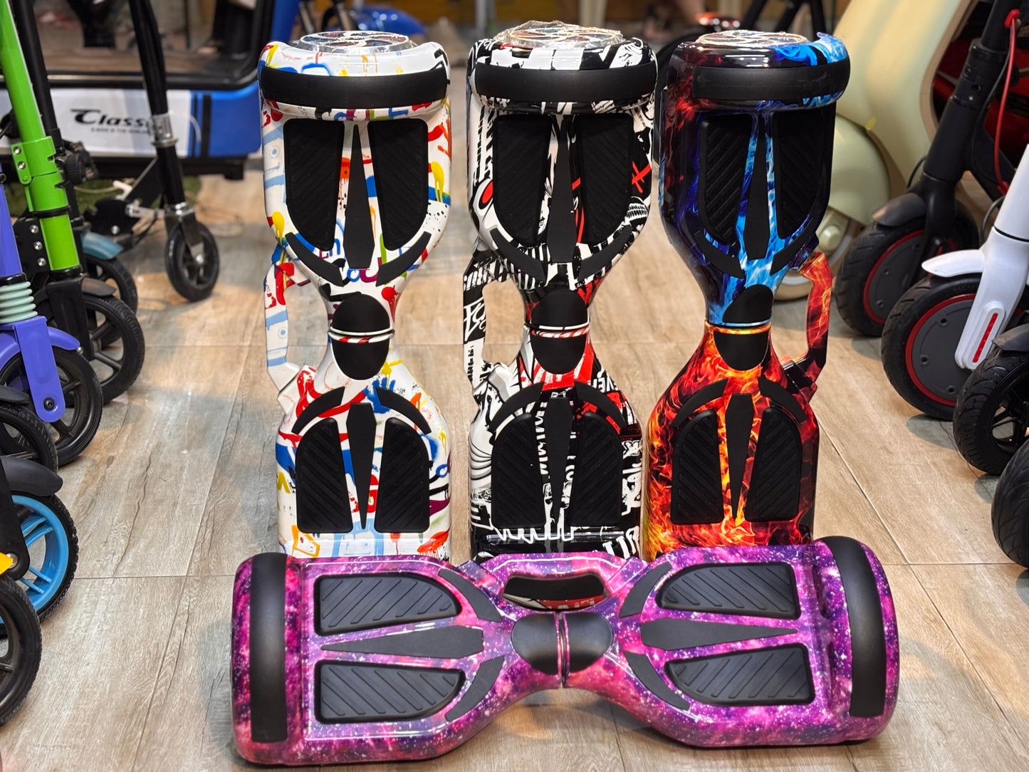 TOYSNRIDES 6.5-Inch Self-Balancing Hoverboard with Bluetooth and LED Lights in action.