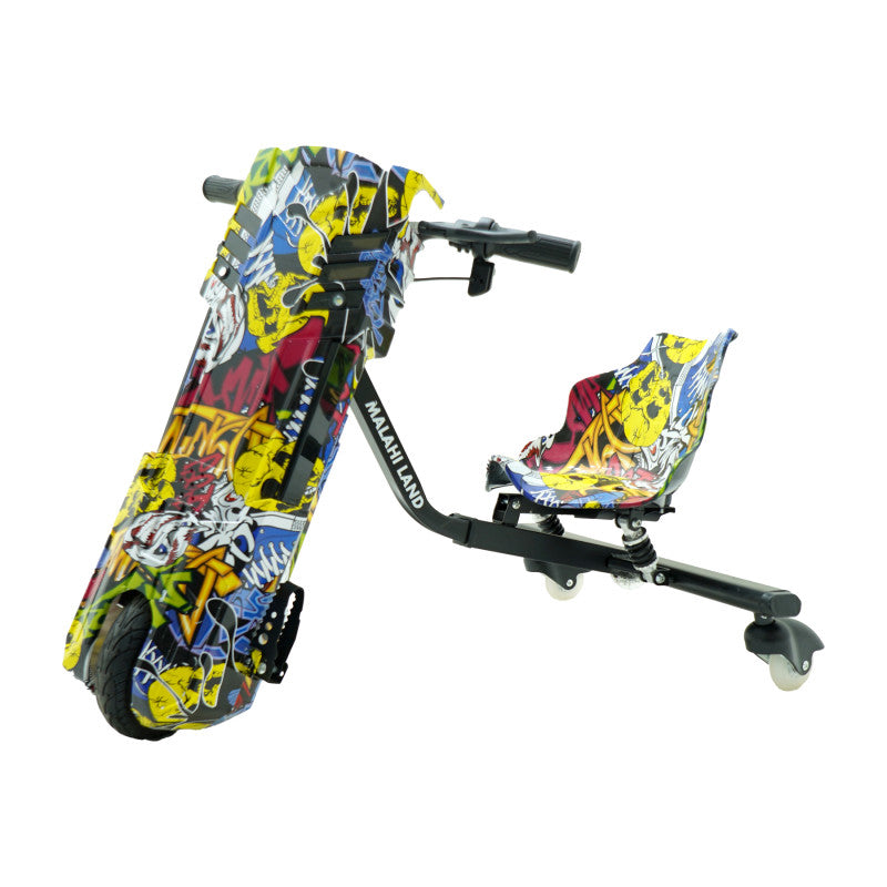 Kids 3-Wheel 360 Electric Drift Scooter by TOYSNRIDES with Bluetooth, LED wheel lights, shock absorbers, and adjustable length. Perfect for outdoor fun and drifting adventures!