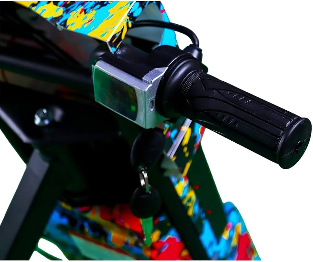 Kids 3-Wheel 360 Electric Drift Scooter by TOYSNRIDES with Bluetooth, LED wheel lights, shock absorbers, and adjustable length. Perfect for outdoor fun and drifting adventures!