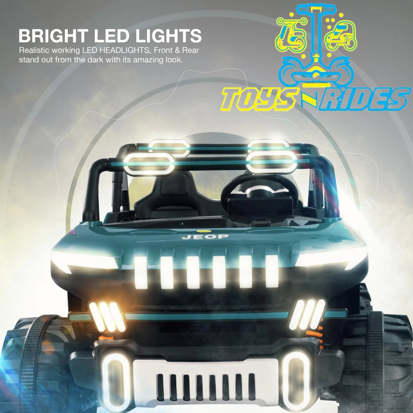 1. **12V Kids Jeep by TOYSNRIDES โ Battery-Powered Ride-On Car** ๐
2. **Off-Road Kids Jeep with Remote Control & Unbreakable Tyres** ๐
3. **Waterproof Kids Battery Car by TOYSNRIDES** ๐ง๏ธ
4. **Long-Lasting Battery-Powered Jeep for Kids** ๐
5. **Spacious Ride-On Jeep for Ages 3-15 by TOYSNRIDES** ๐
