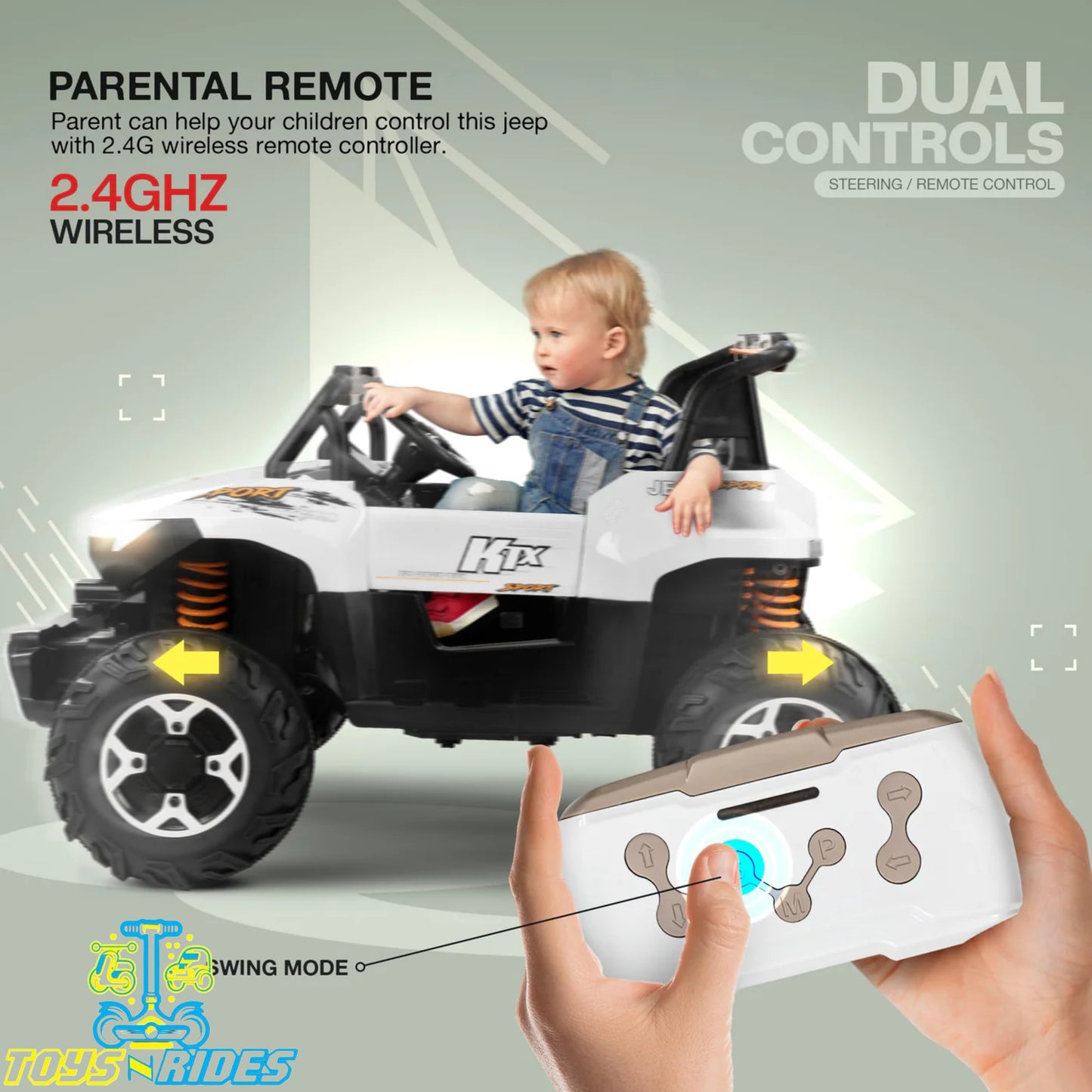 1. **12V Kids Jeep by TOYSNRIDES โ Battery-Powered Ride-On Car** ๐
2. **Off-Road Kids Jeep with Remote Control & Unbreakable Tyres** ๐
3. **Waterproof Kids Battery Car by TOYSNRIDES** ๐ง๏ธ
4. **Long-Lasting Battery-Powered Jeep for Kids** ๐
5. **Spacious Ride-On Jeep for Ages 3-15 by TOYSNRIDES** ๐