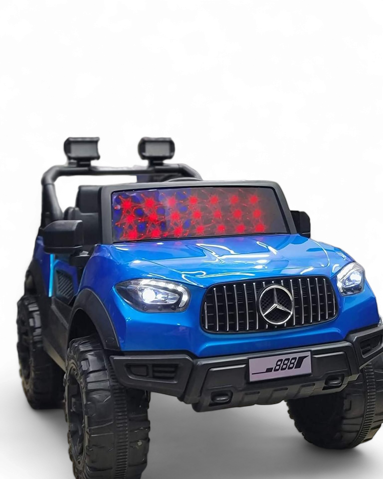 Luxury Mercedes Jeep for kids with music system and swing feature.