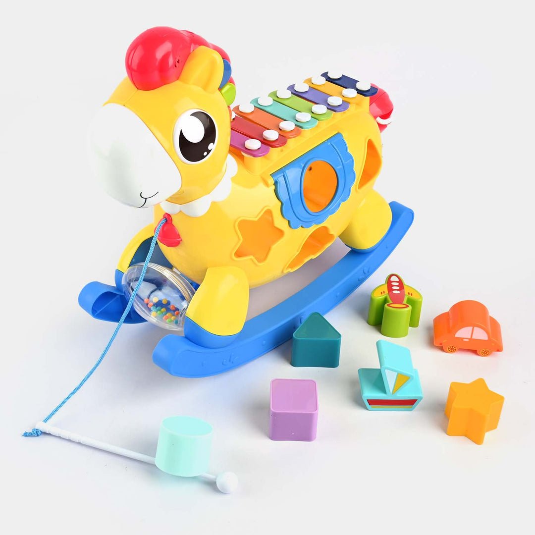 5 IN 1 Haunger Rocking Horse Shape Musical Instrument For Kids - Toys N Rides