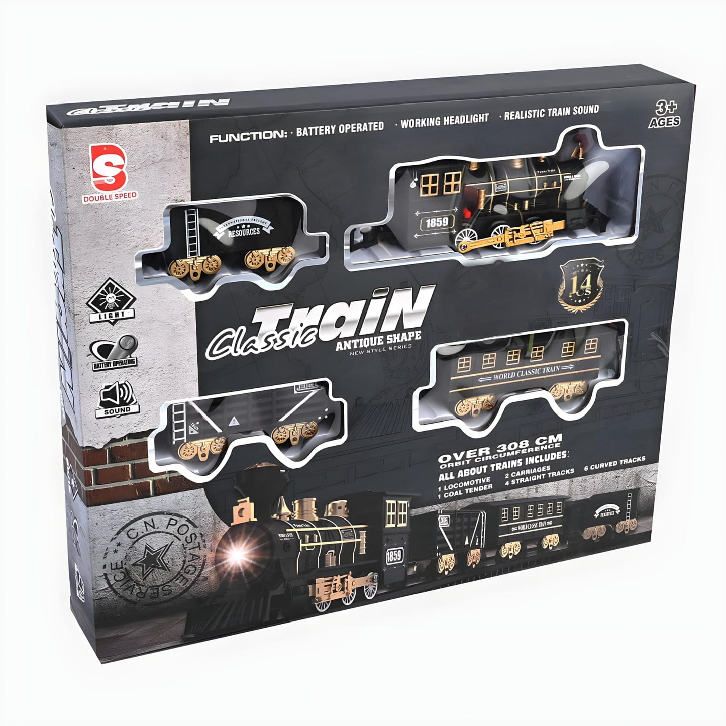 Clasic Train Set With Track For Kids - Toys N Rides