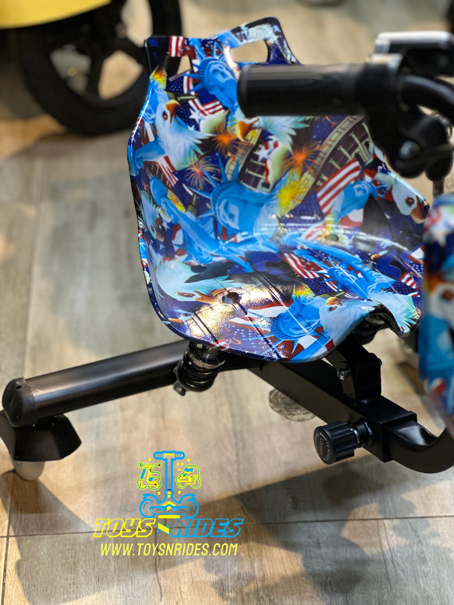 Child riding a red drift bike for kids by TOYSNRIDES