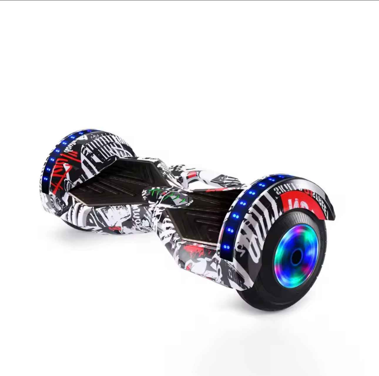 TOYSNRIDES 8-Inch Self-Balancing Hoverboard with Bluetooth and LED Lights in action.