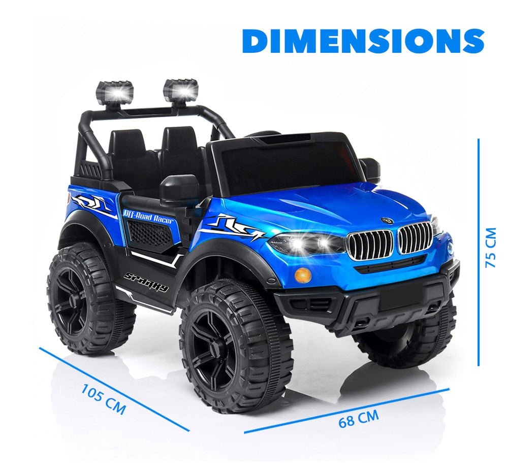 BMW Jeep for kids with swing system and durable design – available at TOYSNRIDES."
Remote control car for kids aged 1-8 years with 50-minute battery life – TOYSNRIDES."