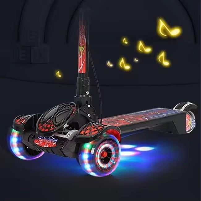 Spider-man shape foldable heavy duty manual Scooty for kids
