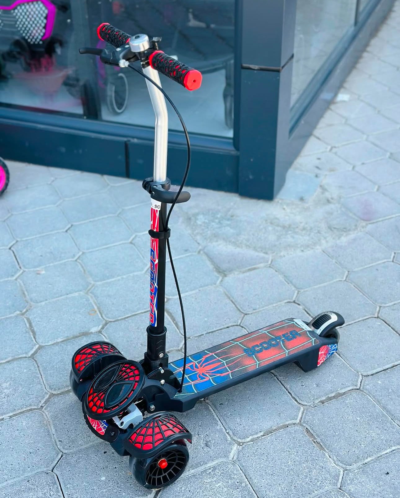 Spider-man shape foldable heavy duty manual Scooty for kids