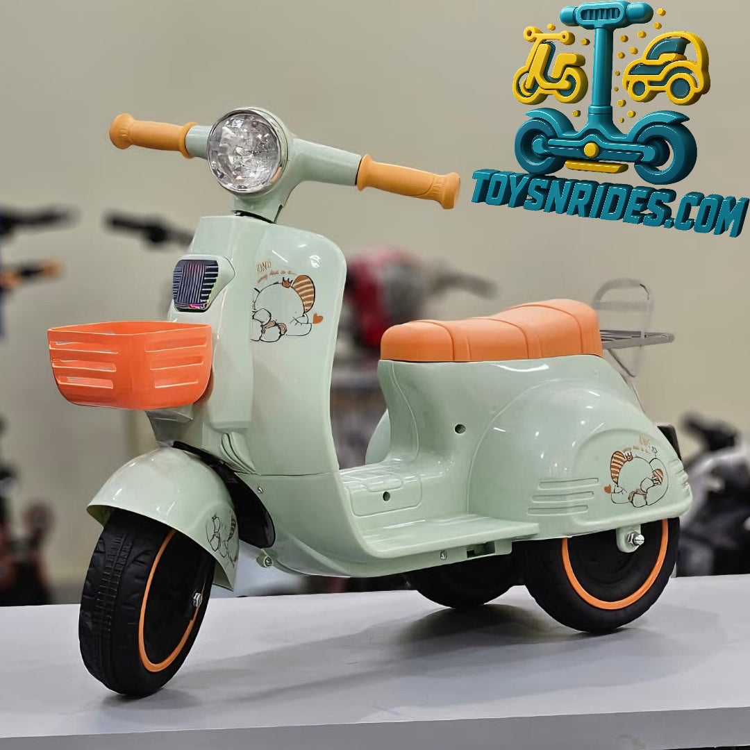6V Kids Vespa Ride-On Bike with Light & Music