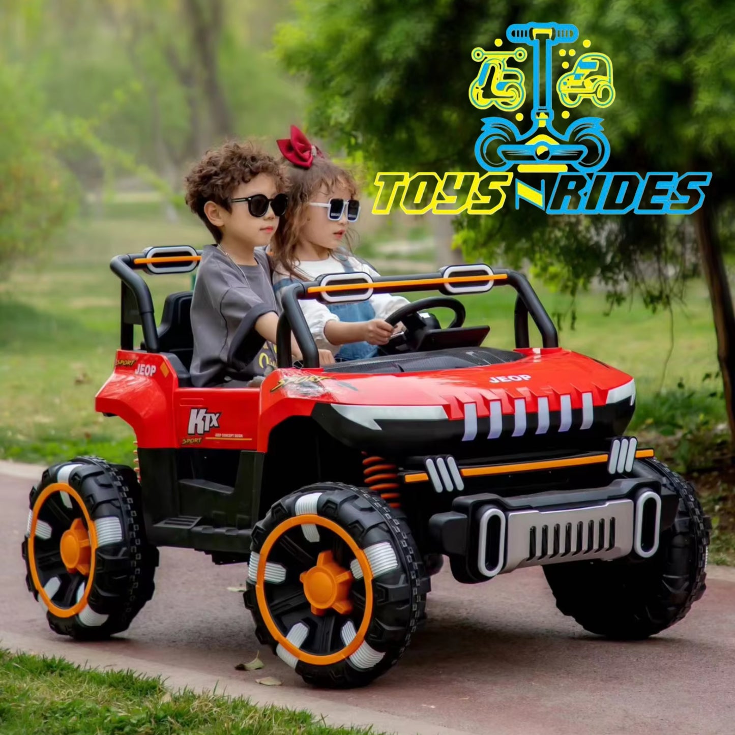 1. **12V Kids Jeep by TOYSNRIDES โ Battery-Powered Ride-On Car** ๐
2. **Off-Road Kids Jeep with Remote Control & Unbreakable Tyres** ๐
3. **Waterproof Kids Battery Car by TOYSNRIDES** ๐ง๏ธ
4. **Long-Lasting Battery-Powered Jeep for Kids** ๐
5. **Spacious Ride-On Jeep for Ages 3-15 by TOYSNRIDES** ๐