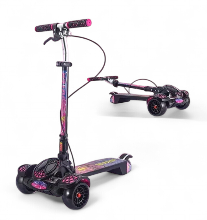 Spider-man shape foldable heavy duty manual Scooty for kids