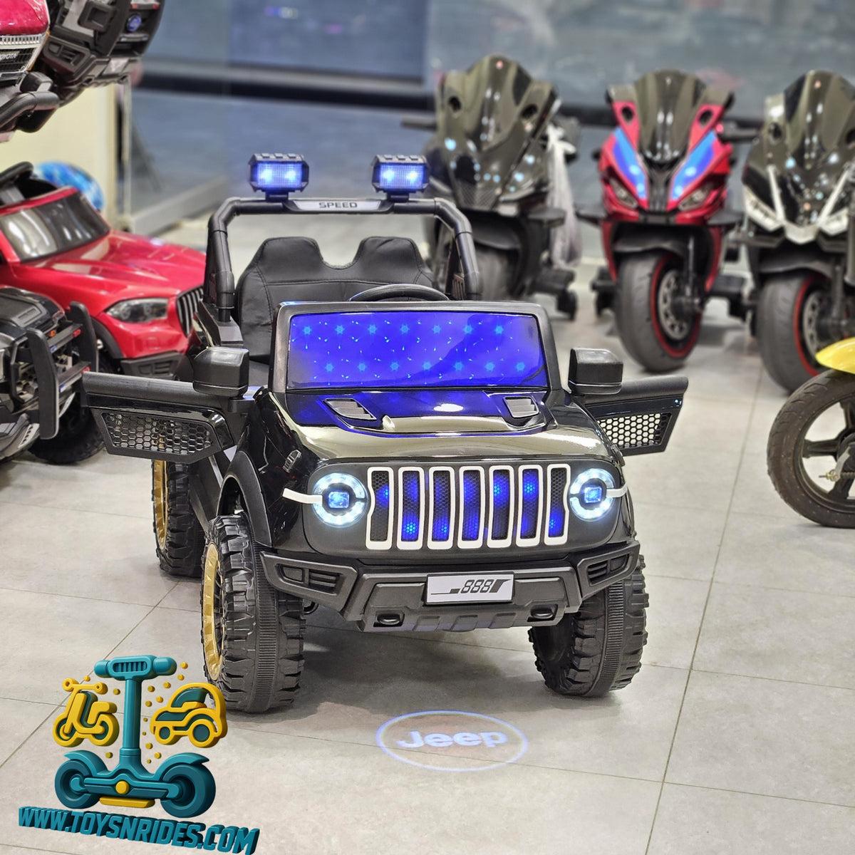 12V ride-on jeep for kids with music system