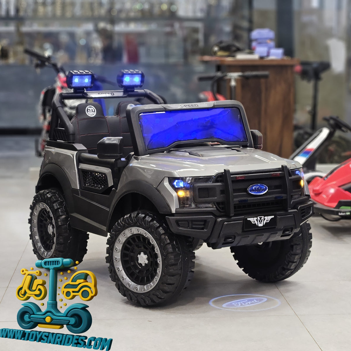 12V kids ride-on electric jeep side view