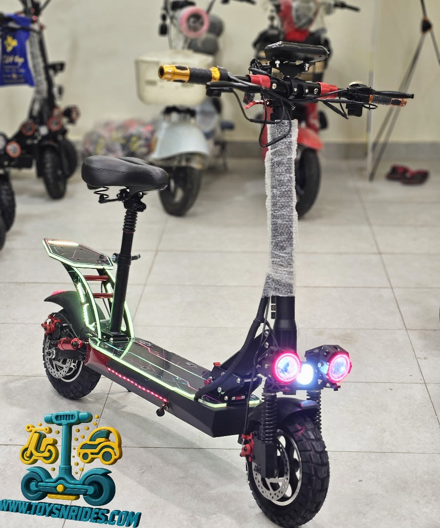 Kids electric scooter with seat for kids and adult