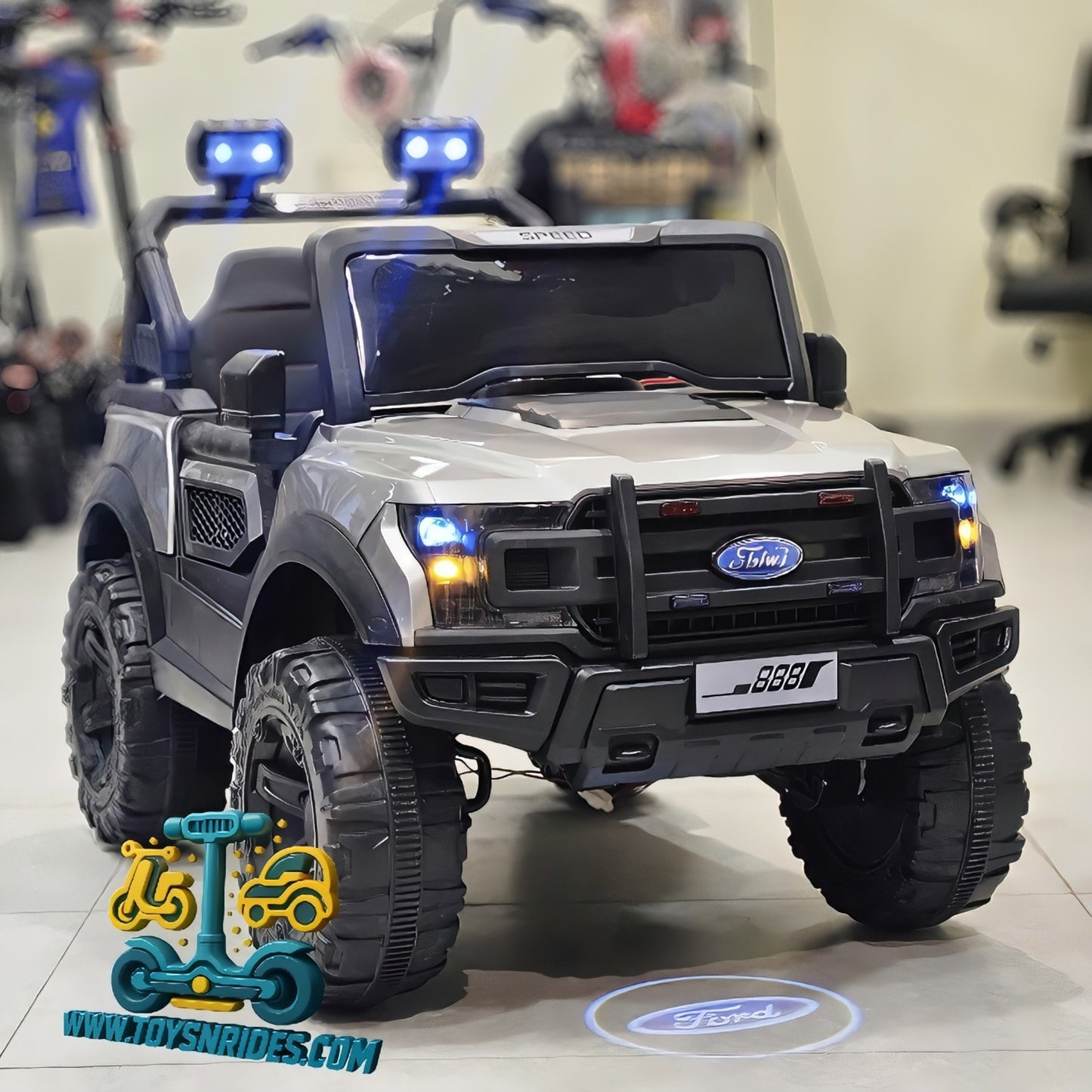 Police Style Kids Ride-On Electric Jeep (12V) -Kids Battery Operated Remote Control Jeep-TOYSNRIDES