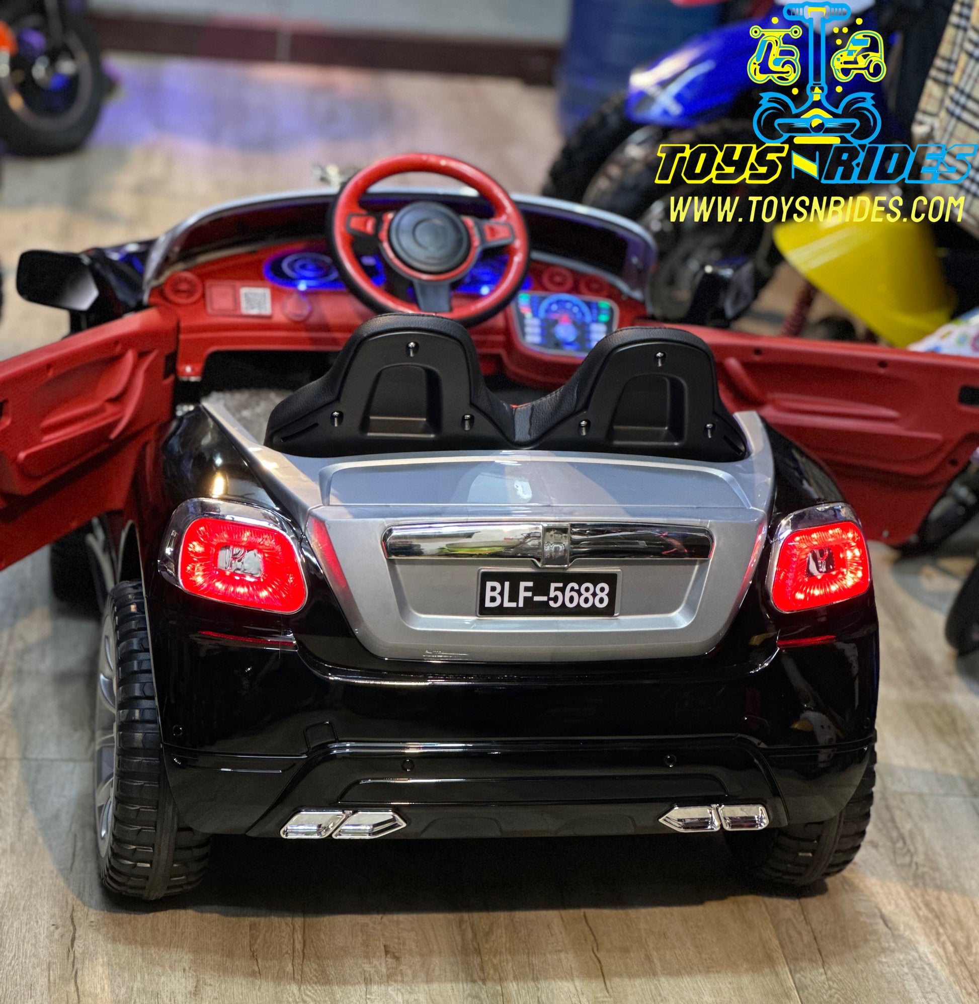 Luxury kids ride-on car with MP3 music and LED headlights