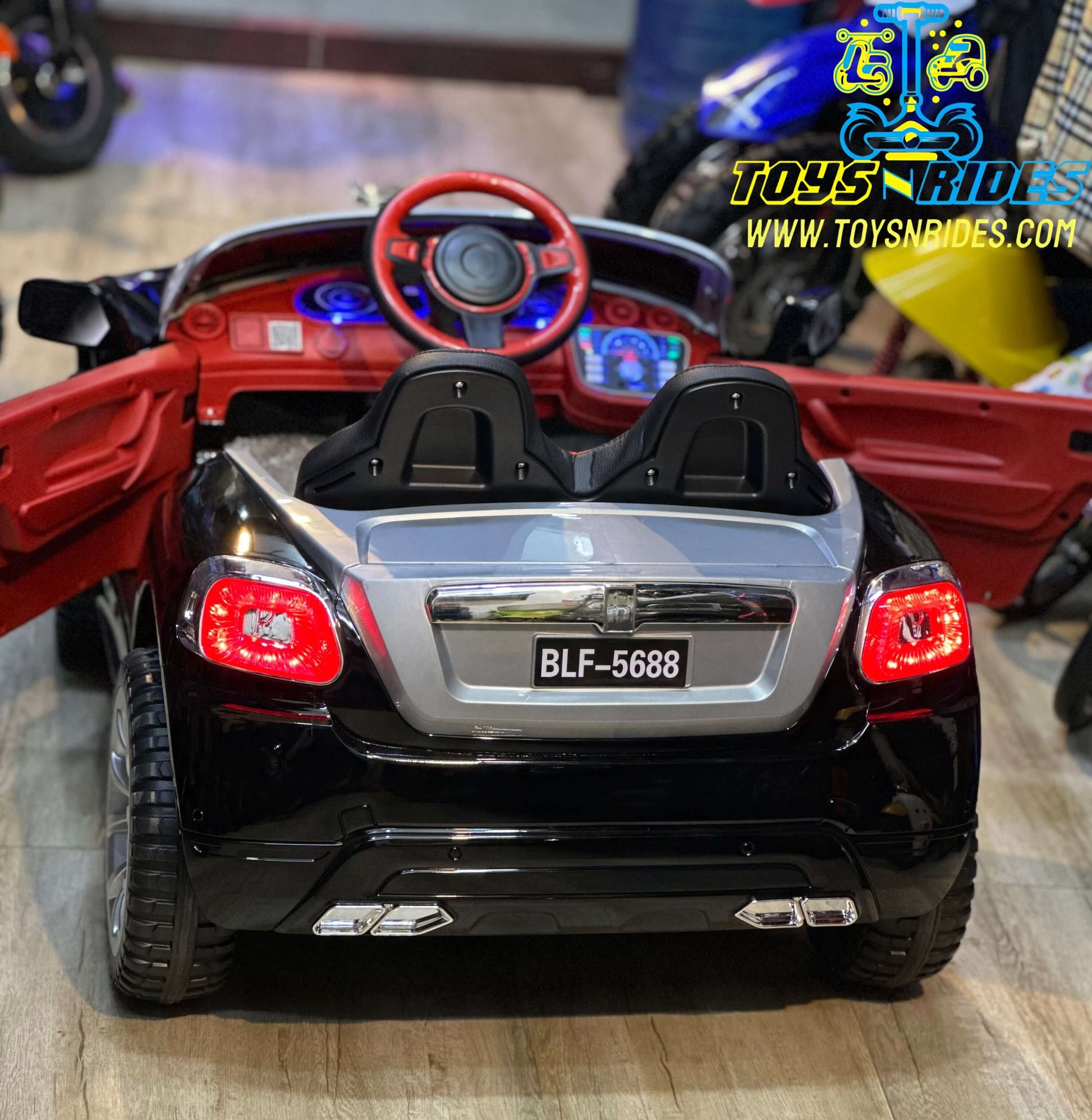 Luxury kids ride-on car with MP3 music and LED headlights