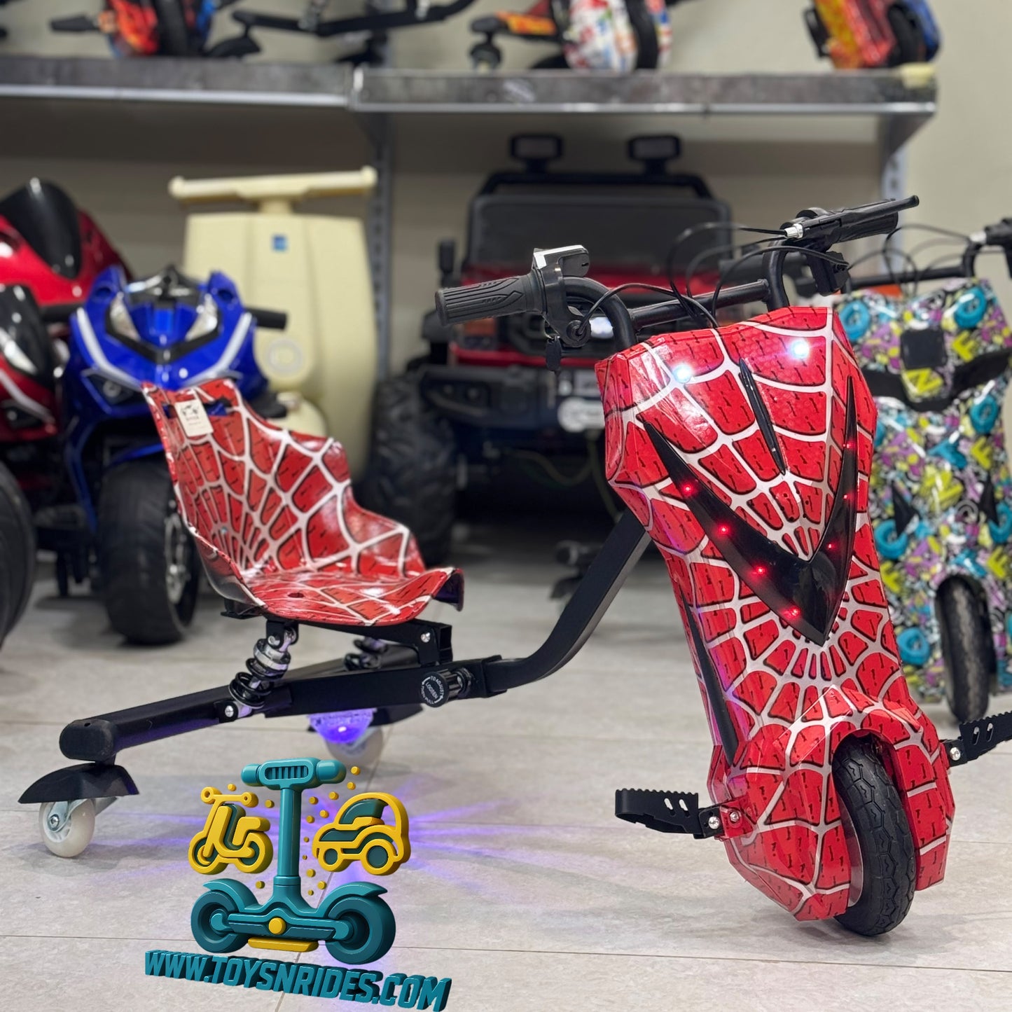 Kids 3 wheel drifting scooter with 36V lithium battery