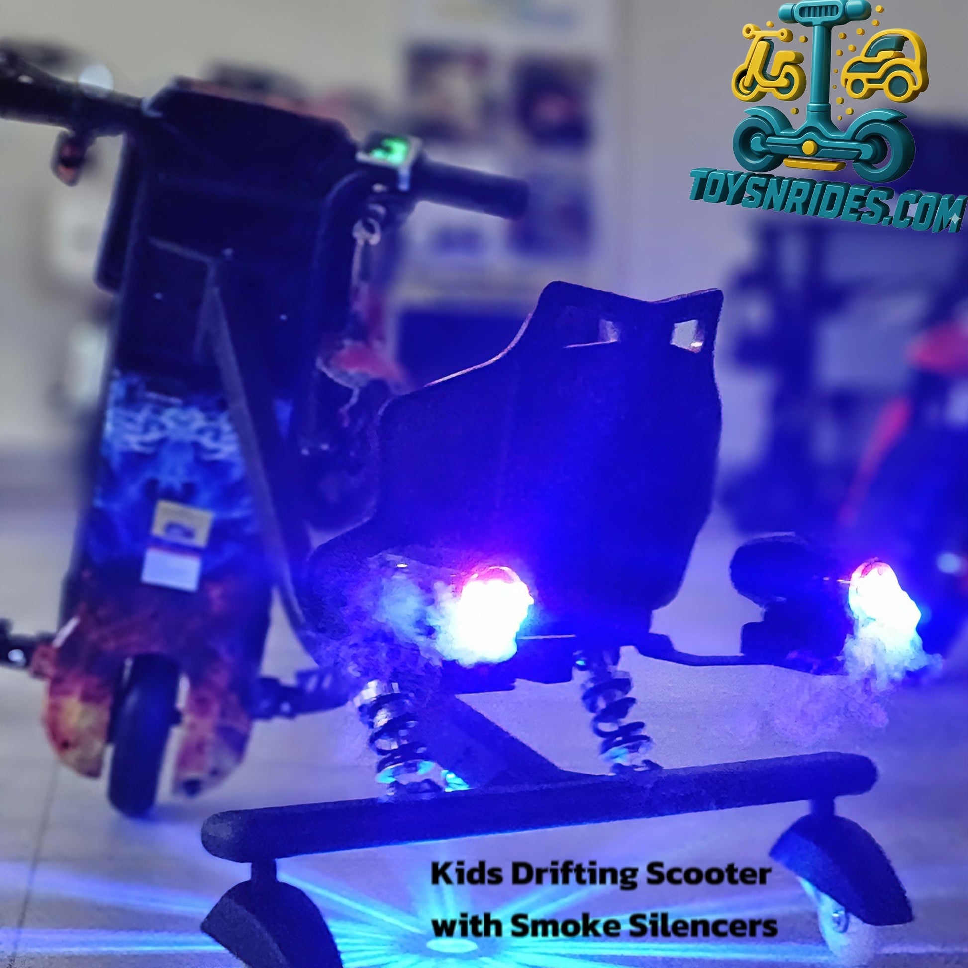 kids-drifting-scooter-with-smoking-silencer