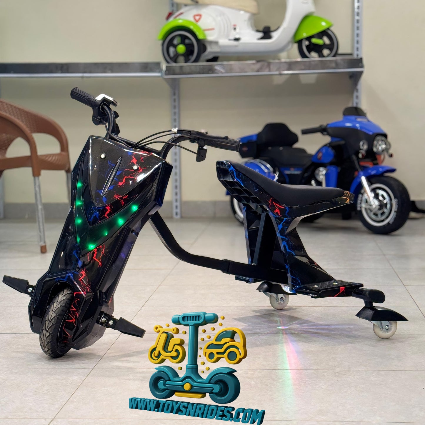 High seat kids drifting scooter for boys and girls with LED lights
