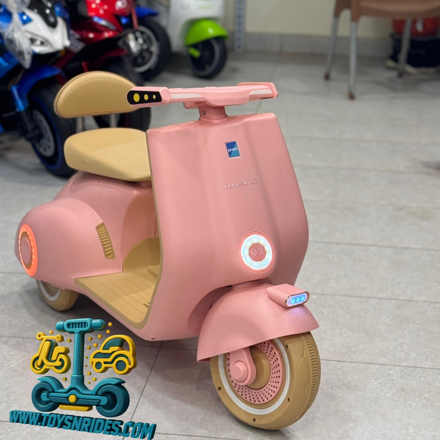 pink kids ride on scooter Karachi store