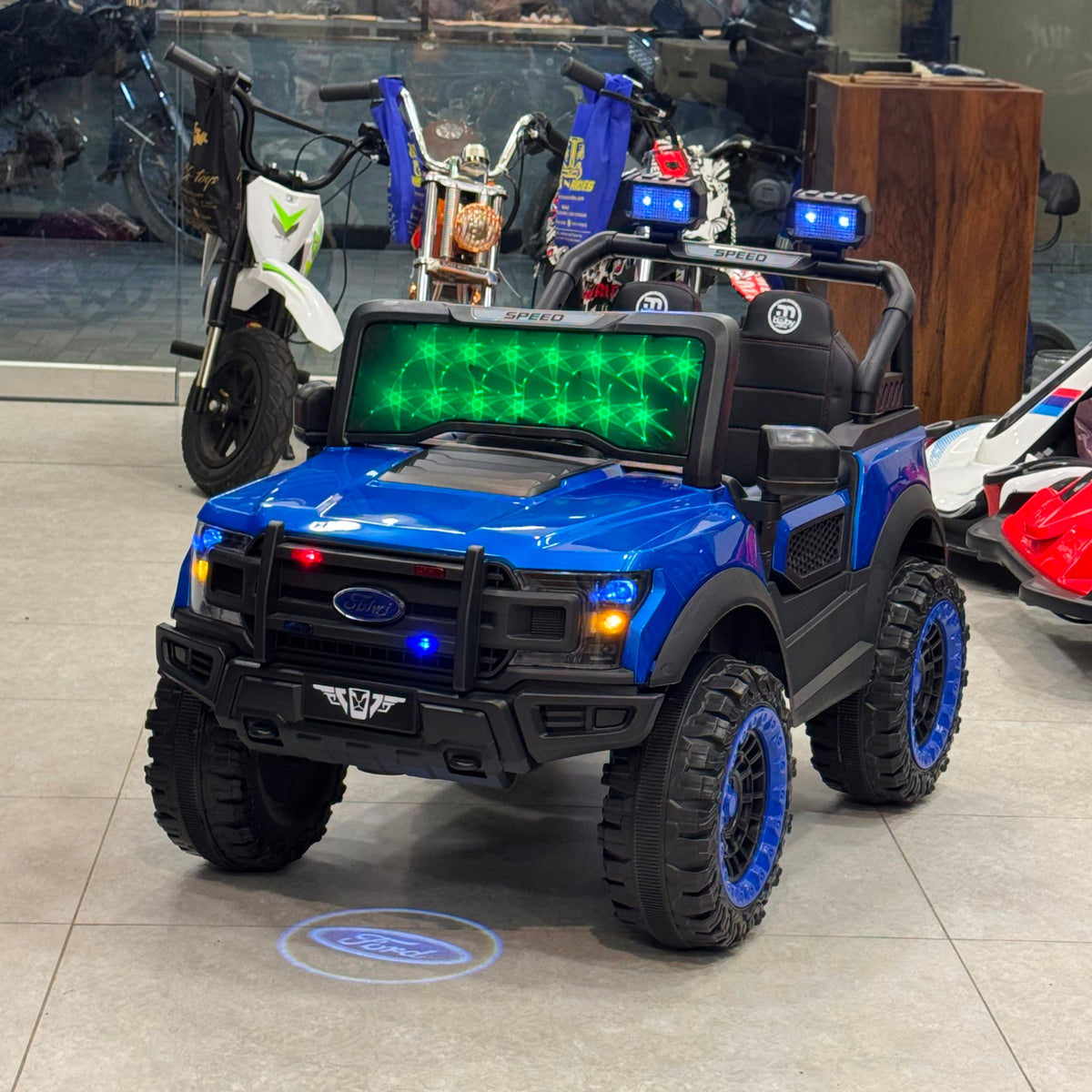 Police style 12V electric jeep for kids
