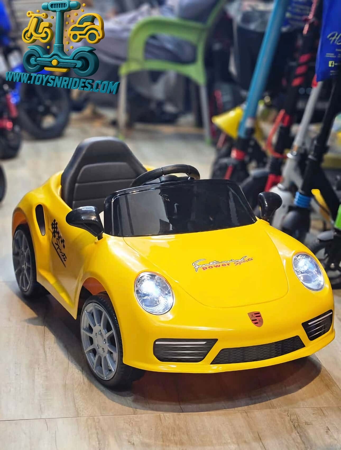 Kids Porsche Shape Battery Car – Kids Battery-Powered Remote Control Car | TOYSNRIDES