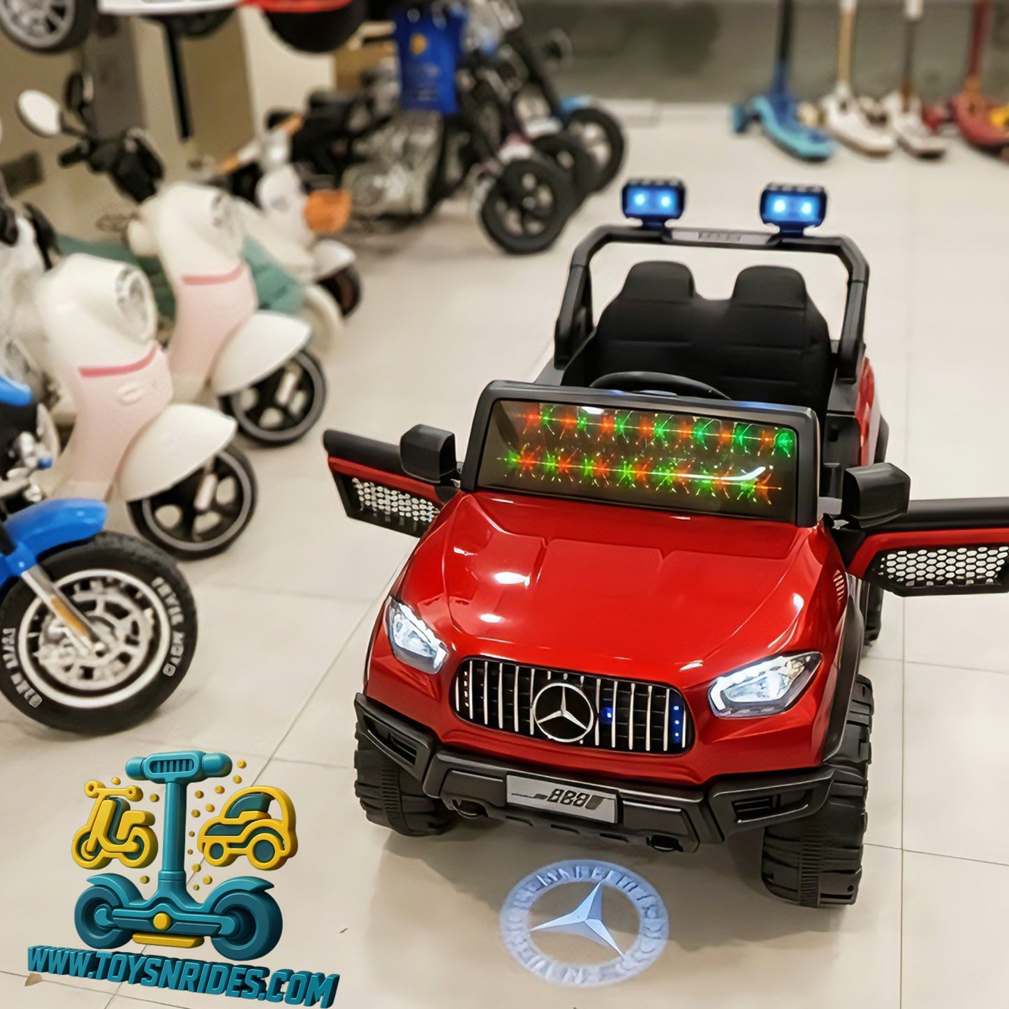 Mercedes Style Kids Ride-On Electric Jeep (12V) –Kids Battery Operated Remote Control Jeep-TOYS N RIDES