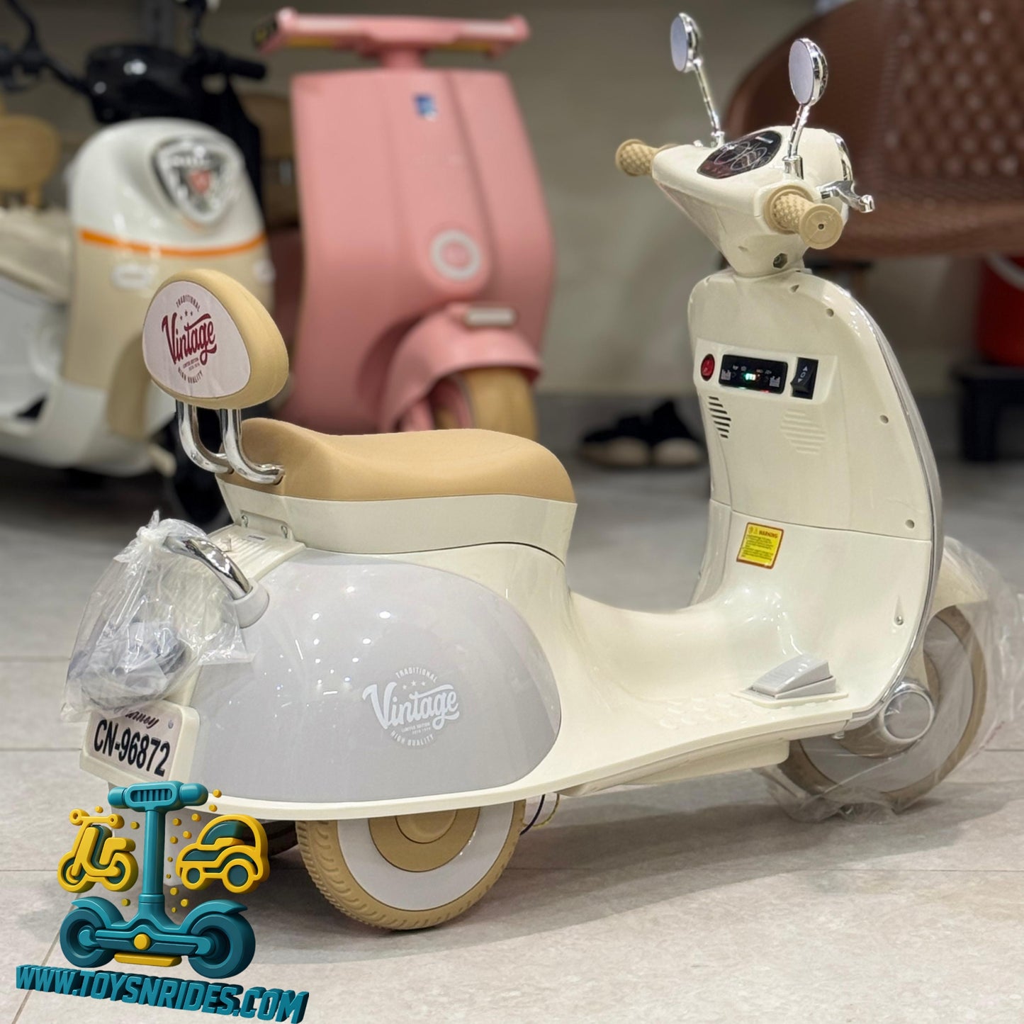 6V Kids Vespa Scooter Ride On Bike – TOYS N RIDES