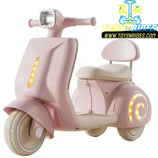 Vespa style kids battery operated bike