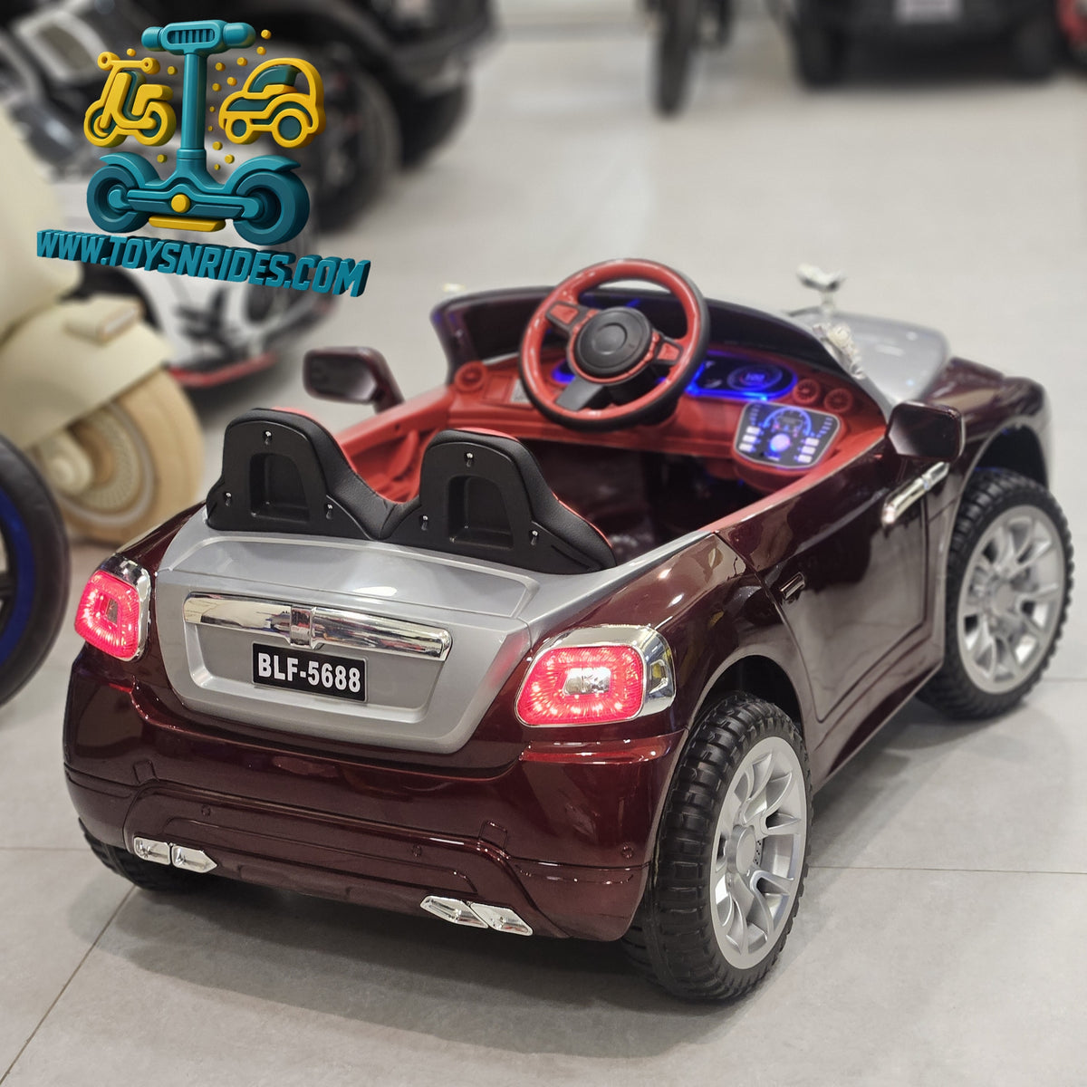 Kids Rolls Royce ride-on car with durable rubber tyres