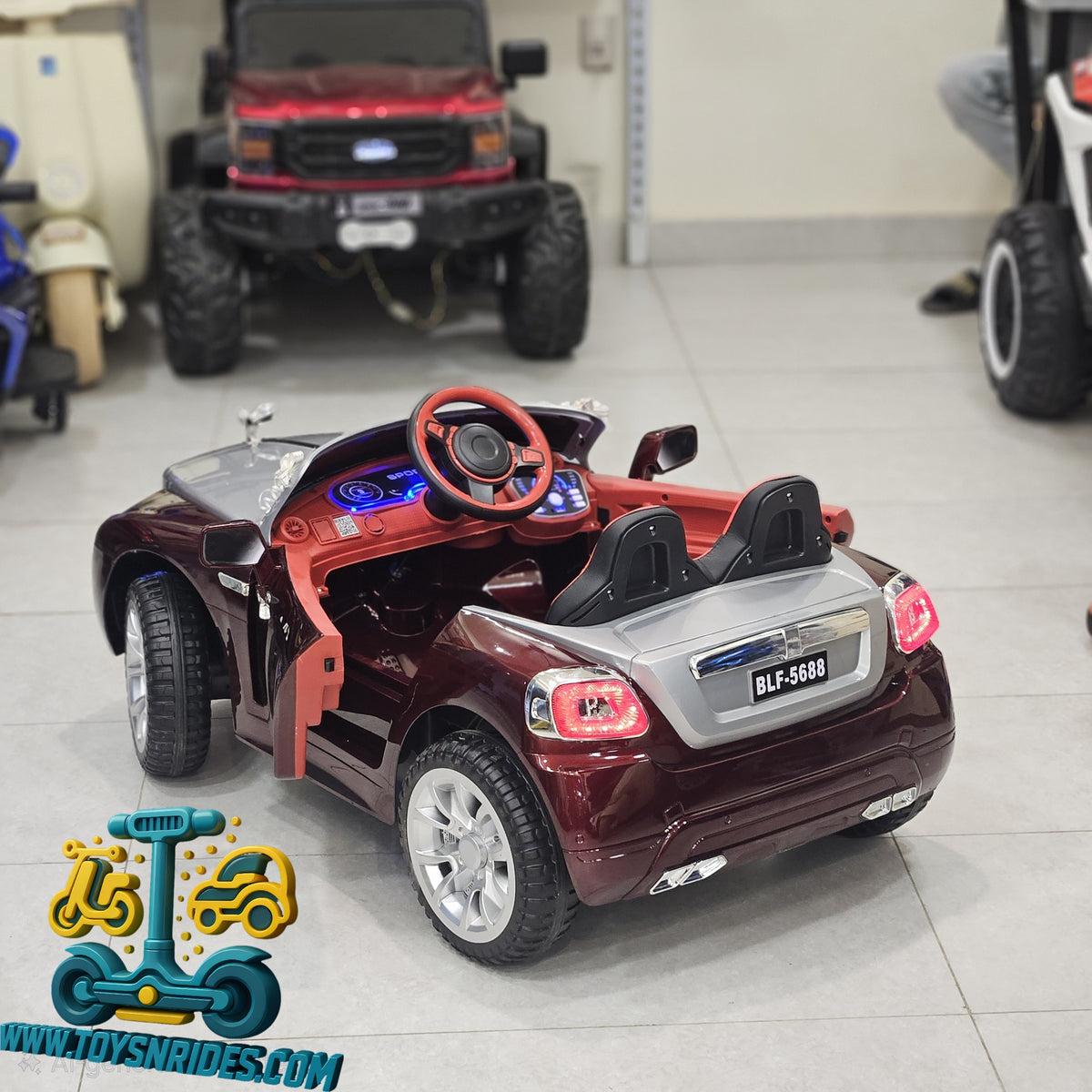 Rolls Royce kids ride-on car with premium orange interior